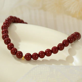 Buddha Gift 925 Sterling Silver Cinnabar Beads Blessing Anklet