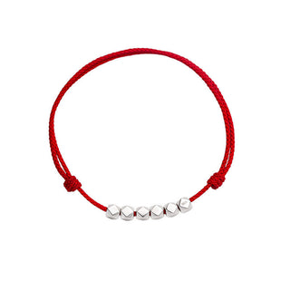 Buddha Gift 925 Sterling Silver Beads Luck Protection Braid Rope Anklet