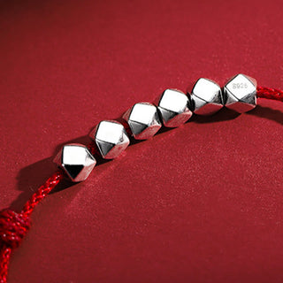 Buddha Gift 925 Sterling Silver Beads Luck Protection Braid Rope Anklet