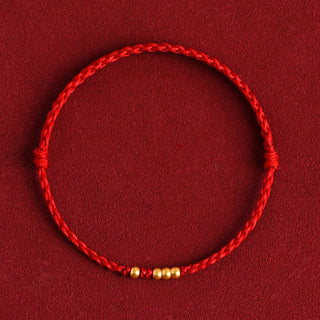 Buddha Gift 999 Gold Beads Luck Braided Protection Couple Bracelet