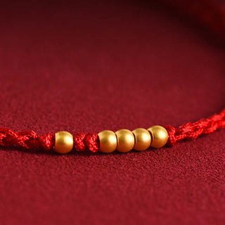 Buddha Gift 999 Gold Beads Luck Braided Protection Couple Bracelet