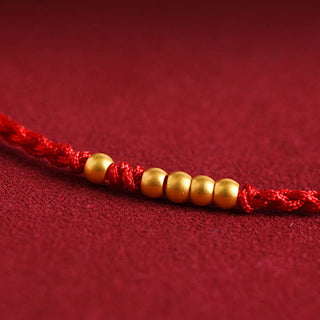 Buddha Gift 999 Gold Beads Luck Braided Protection Couple Bracelet