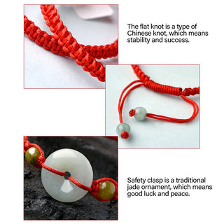 Buddha Gift Jade Peace Buckle Luck Red String Bracelet