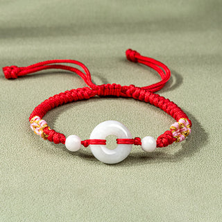 Buddha Gift Jade Luck Abundance Red String Bracelet