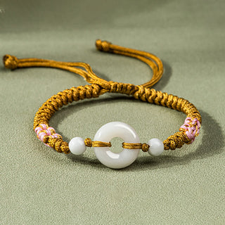 Buddha Gift Jade Luck Abundance Red String Bracelet