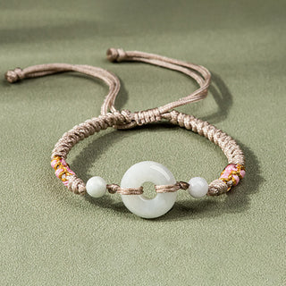 Buddha Gift Jade Luck Abundance Red String Bracelet