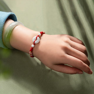 Buddha Gift Jade Luck Abundance Red String Bracelet