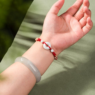 Buddha Gift Jade Luck Abundance Red String Bracelet
