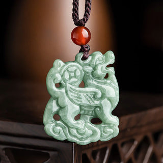 Buddha Gift Jade PiXiu Wealth Luck String Necklace Pendant
