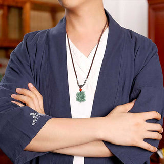 Buddha Gift Jade PiXiu Wealth Luck String Necklace Pendant