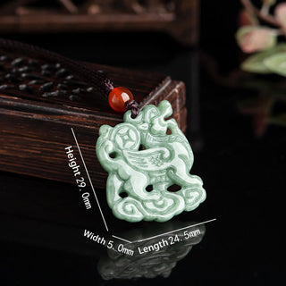 Buddha Gift Jade PiXiu Wealth Luck String Necklace Pendant