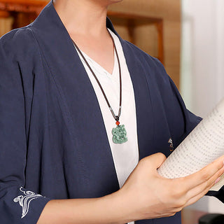 Buddha Gift Jade PiXiu Wealth Luck String Necklace Pendant