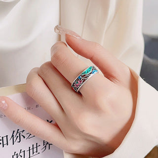 Buddha Gift 925 Sterling Silver Koi Fish Lotus Luck Everything Goes Well Ring