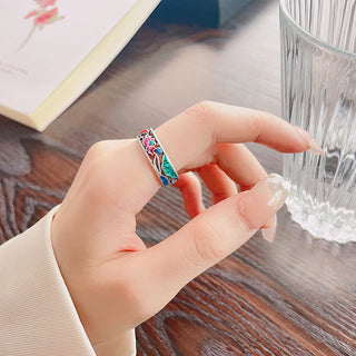 Buddha Gift 925 Sterling Silver Koi Fish Lotus Luck Everything Goes Well Ring