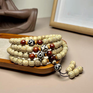 Buddha Gift 108 Mala Beads Bodhi Seed Dzi Bead Keep Away Evil Spirits Bracelet