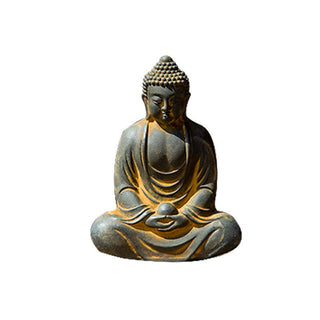 Buddha Gift Tibetan Meditating Buddha Iron Powder Rust Cast Resin Statue Serenity Decoration