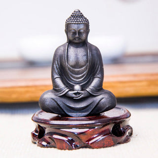 Buddha Gift Tibetan Meditating Buddha Iron Powder Rust Cast Resin Statue Serenity Decoration