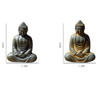 Buddha Gift Tibetan Meditating Buddha Iron Powder Rust Cast Resin Statue Serenity Decoration