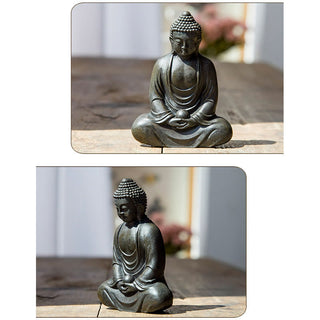 Buddha Gift Tibetan Meditating Buddha Iron Powder Rust Cast Resin Statue Serenity Decoration