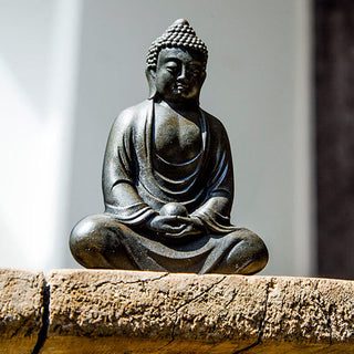 Buddha Gift Tibetan Meditating Buddha Iron Powder Rust Cast Resin Statue Serenity Decoration