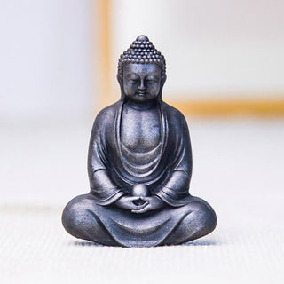 Buddha Gift Tibetan Meditating Buddha Iron Powder Rust Cast Resin Statue Serenity Decoration