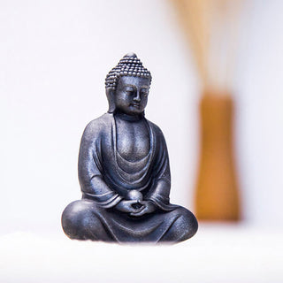 Buddha Gift Tibetan Meditating Buddha Iron Powder Rust Cast Resin Statue Serenity Decoration