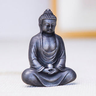 Buddha Gift Tibetan Meditating Buddha Iron Powder Rust Cast Resin Statue Serenity Decoration