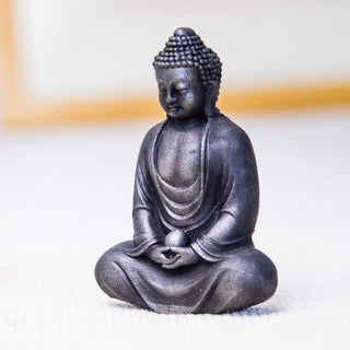 Buddha Gift Tibetan Meditating Buddha Iron Powder Rust Cast Resin Statue Serenity Decoration