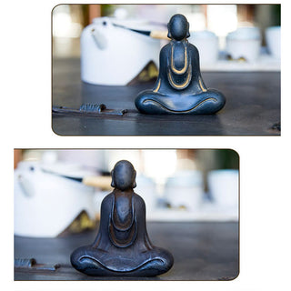 Buddha Gift Tibetan Buddha Iron Powder Rust Cast Resin Statue Desk Decoration