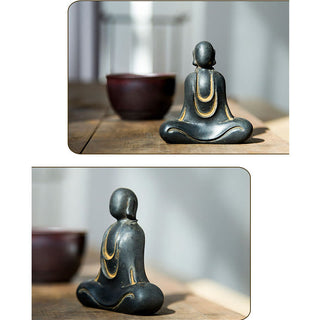 Buddha Gift Tibetan Buddha Iron Powder Rust Cast Resin Statue Desk Decoration