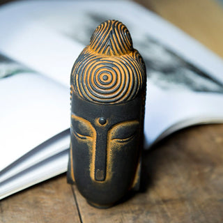 Buddha Gift Closed Eyes Meditating Buddha Iron Powder Rust Cast Resin Statue Home Decoration