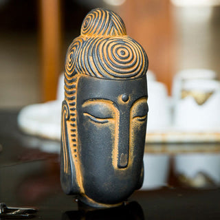 Buddha Gift Closed Eyes Meditating Buddha Iron Powder Rust Cast Resin Statue Home Decoration