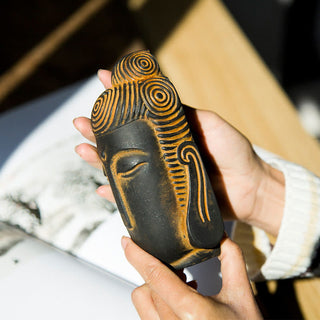 Buddha Gift Closed Eyes Meditating Buddha Iron Powder Rust Cast Resin Statue Home Decoration