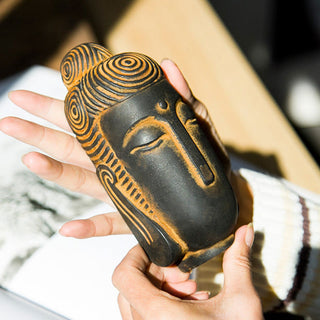 Buddha Gift Closed Eyes Meditating Buddha Iron Powder Rust Cast Resin Statue Home Decoration