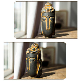 Buddha Gift Closed Eyes Meditating Buddha Iron Powder Rust Cast Resin Statue Home Decoration
