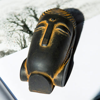 Buddha Gift Closed Eyes Meditating Buddha Iron Powder Rust Cast Resin Statue Home Decoration