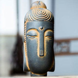 Buddha Gift Closed Eyes Meditating Buddha Iron Powder Rust Cast Resin Statue Home Decoration
