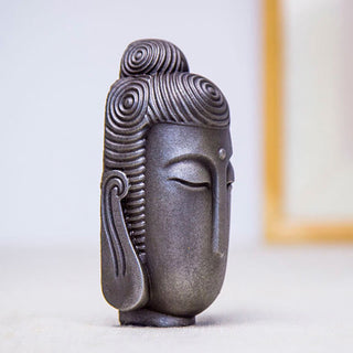 Buddha Gift Closed Eyes Meditating Buddha Iron Powder Rust Cast Resin Statue Home Decoration
