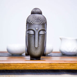 Buddha Gift Closed Eyes Meditating Buddha Iron Powder Rust Cast Resin Statue Home Decoration