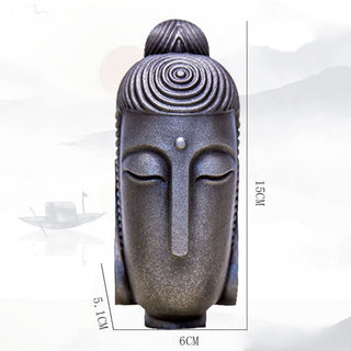 Buddha Gift Closed Eyes Meditating Buddha Iron Powder Rust Cast Resin Statue Home Decoration
