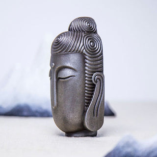 Buddha Gift Closed Eyes Meditating Buddha Iron Powder Rust Cast Resin Statue Home Decoration