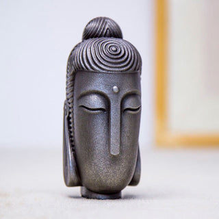 Buddha Gift Closed Eyes Meditating Buddha Iron Powder Rust Cast Resin Statue Home Decoration