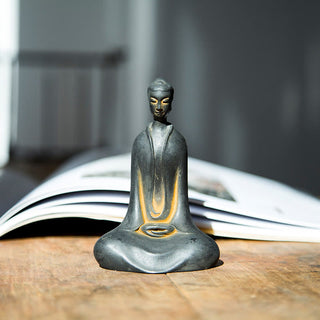 Buddha Gift Handmade Sakyamuni Buddha Iron Powder Rust Cast Resin Statue Home Decoration