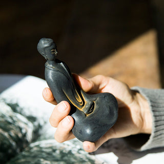 Buddha Gift Handmade Sakyamuni Buddha Iron Powder Rust Cast Resin Statue Home Decoration