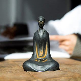 Buddha Gift Handmade Sakyamuni Buddha Iron Powder Rust Cast Resin Statue Home Decoration