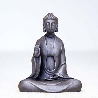 Buddha Gift Handmade Meditation Sakyamuni Buddha Iron Powder Rust Cast Resin Statue Decoration