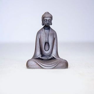 Buddha Gift Handmade Meditation Sakyamuni Buddha Iron Powder Rust Cast Resin Statue Decoration