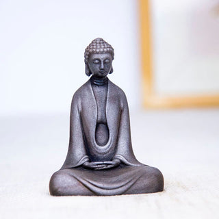 Buddha Gift Handmade Meditation Sakyamuni Buddha Iron Powder Rust Cast Resin Statue Decoration