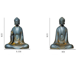 Buddha Gift Handmade Meditation Sakyamuni Buddha Iron Powder Rust Cast Resin Statue Decoration