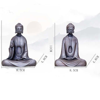 Buddha Gift Handmade Meditation Sakyamuni Buddha Iron Powder Rust Cast Resin Statue Decoration